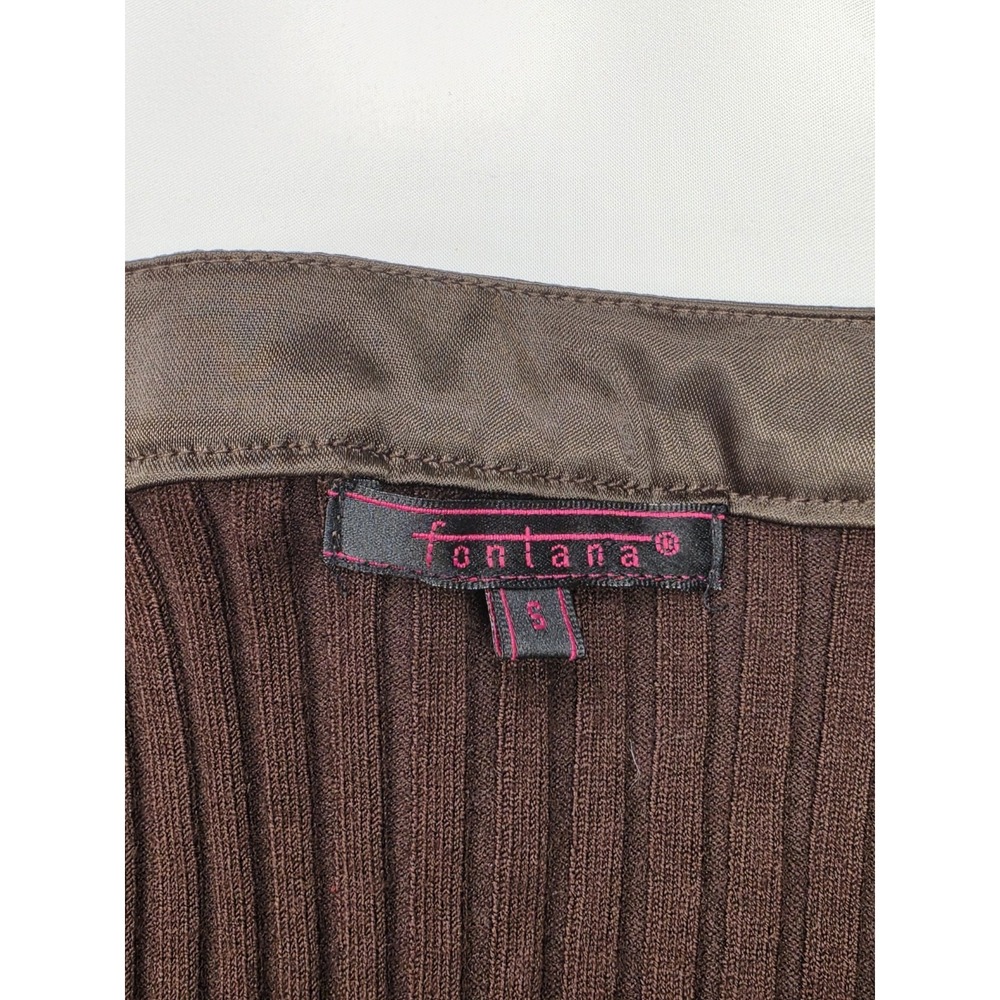 Y2K Vintage Fontana Tank Womens Small 90s Ribbed Shirt Brown Grunge Goth 3185 - Picture 6 of 12